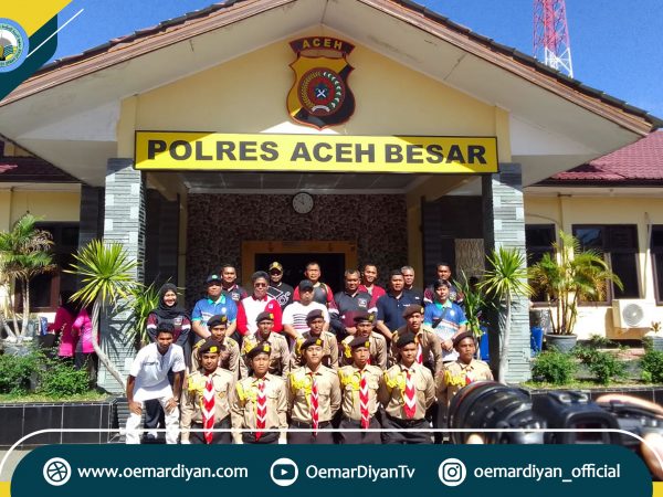 Tim Pasukan Khusus Pramuka Oemar Diyan Tampil di Acara HUT Satlantas Aceh Besar
