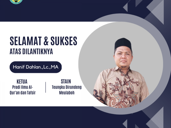 Alumni Oemar Diyan Dilantik Sebagai Ketua Prodi IAT di STAIN Dirundeng Meulaboh